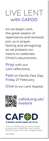 Ash Wednesday bookmark