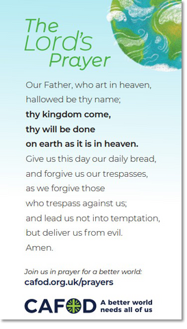 Our Father prayer card