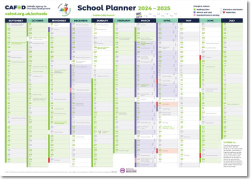 School wall planner 2024-25