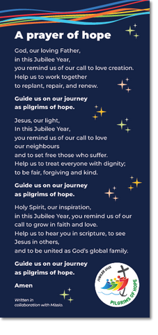 Jubilee for Schools 2025: Prayer card