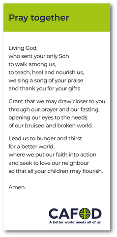 Harvest prayer card