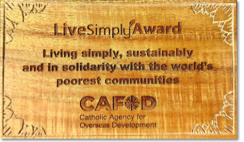 LiveSimply Award plaque