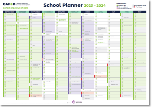 School wall planner 2023-24