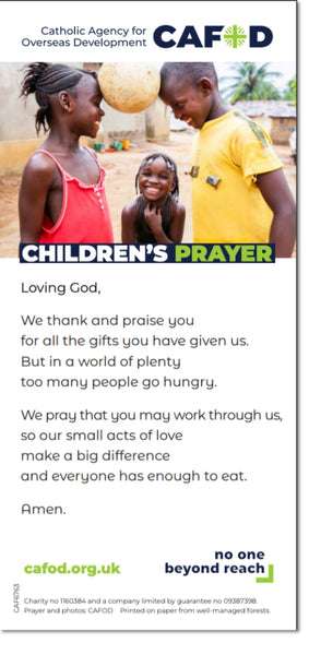 Lent 2022 children's prayer card